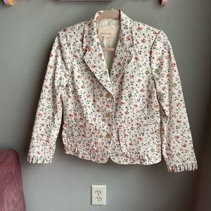 Rebecca Taylor Cream Vine Twill Jacket/Blazer, Floral